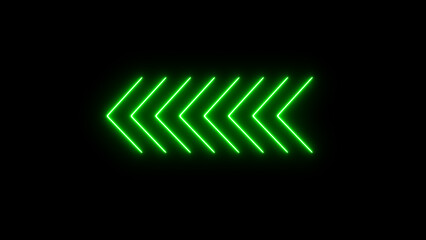 Wall Mural - Neon arrow icon. Glowing arrow pointers icon. Neon directional arrow. glowing neon line arrows on a black background.