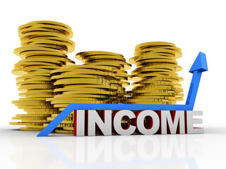 Poster - 3d rendering Stock market online business concept. business Graph with gold coin