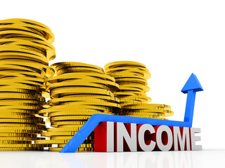 Poster - 3d rendering Stock market online business concept. business Graph with gold coin
