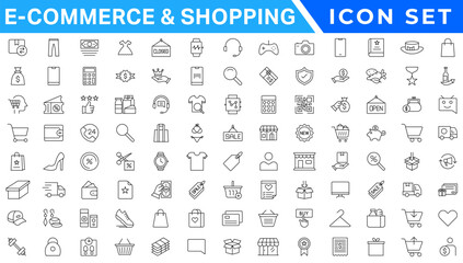 Poster - E-Commerce and Shoping Line Icons. Editable Stroke. Pixel Perfect.