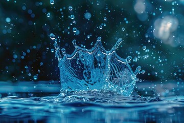 Poster - A splash of water on the surface of a lake, with ripples and calm waters in the background
