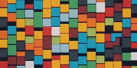 Aufkleber - A colorful mosaic of blocks in various colors