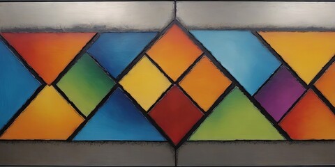 Aufkleber - A colorful painting with squares of different colors