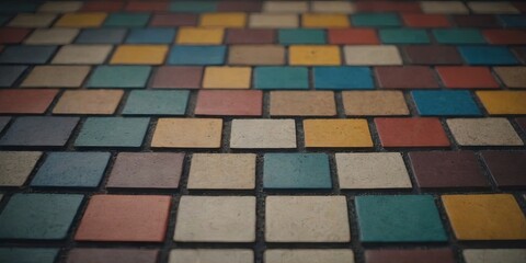 Aufkleber - A colorful mosaic tile floor with a variety of colors