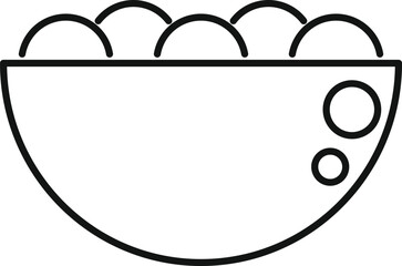 Poster - simple line drawing of food in a modern bowl