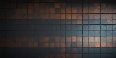 Poster - A wall with a black and brown tile pattern