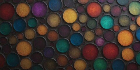 Poster - A colorful background with many different colored circles
