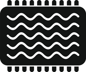 Poster - Black icon of a cpu with waves representing a powerful microchip for a motherboard