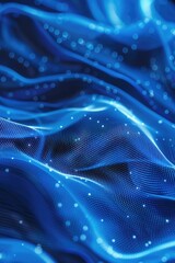 Fototapete - A detailed view of blue fabric with small dots, suitable for design or textile-related projects