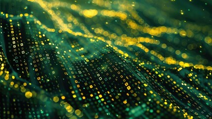 Poster - a close-up shot of a computer screen displaying multiple lights, ideal for use in tech-related proje