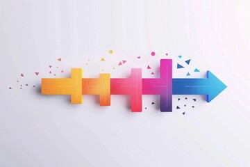 Poster - A set of vibrant arrows indicating various paths and directions, ideal for illustrations and presentations about choices and decisions