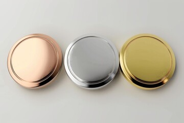 Poster - Three colorful buttons on a white surface