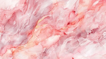 Leinwandbilder - An abstract watercolor background with swirling patterns of pink, white, and peach hues. The paint appears to be layered and flowing, creating a textured effect.