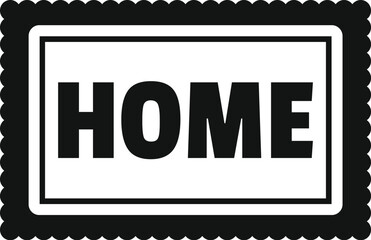 Poster - simple black and white sign featuring the word home within a wavy border, suitable for various desig