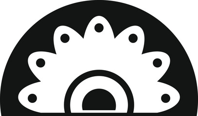 Poster - Abstract flower icon representing growth and beauty, in black and white