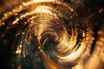 Poster - A swirl of gold sparkles against a dark background, great for party or celebration illustrations
