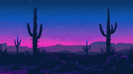 Wall Mural - Desert night sky landscape wallpaper