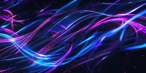 black background with neon blue and purple lines