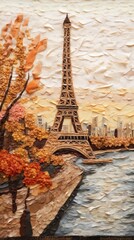 Wall Mural - Eiffel tower architecture building painting.