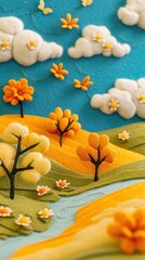 Poster - Wallpaper of felt prairie art backgrounds pattern.