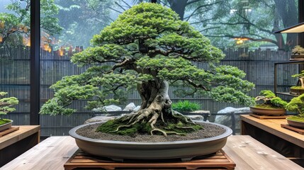 Wall Mural - Bonsai Tree in a Glass Greenhouse