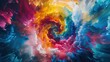© AURA COLLECTIONS - Abstract swirling colorful digital art with brushstrokes.