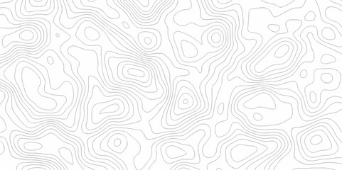 Vector black wave curve Topography grid map. white wave line geography landscape Topo contour map on white background. Geographic mountain relief diagram line pattern.