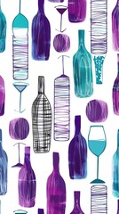 Sticker - Colorful abstract wine bottle wallpaper