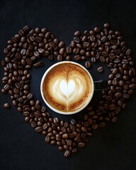 A detailed close-up of coffee beans