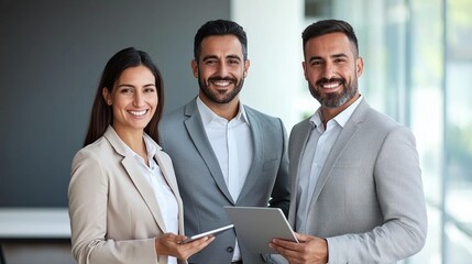 two business people standing in an office