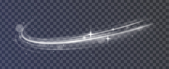 Poster - Glowing white spiral on isolated background for your New Year design. Speed ​​abstract lines effect. Luminous white circle. 