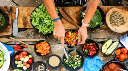 Canvas Print - Explain the role of luxury food in wellness retreats and spa cuisine. Write about nutritious gourmet menus, detoxifying ingredients, and how luxury resorts integrate wellness-focused dining options.