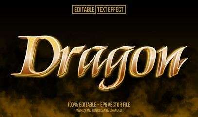 Wall Mural - dragon gold editable text effect