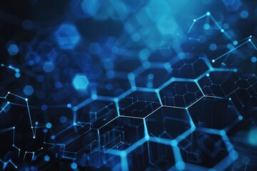 Poster - A close-up of a bunch of interconnected hexagons