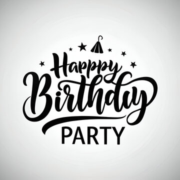 happy birthday typography black color vector design
