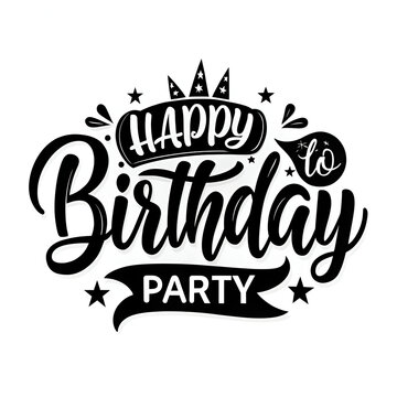happy birthday typography black color vector design