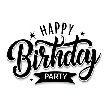 happy birthday typography black color vector design