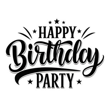 happy birthday typography black color vector design