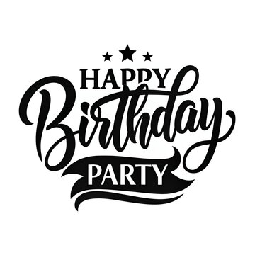 happy birthday typography black color vector design