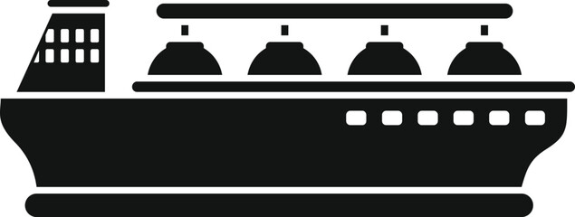 Poster - Silhouette of a large lng tanker ship transporting liquefied natural gas across the ocean