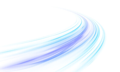 Fototapete - Vector PNG white abstract background with ultraviolet neon glow, blurred light lines, waves. Illustration of accelerating fast database data transfer.