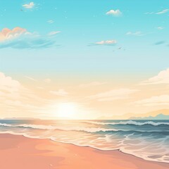 Canvas Print - Beach backgrounds outdoors horizon.