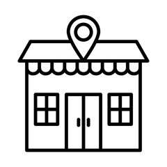 Canvas Print - Shop Location line icon