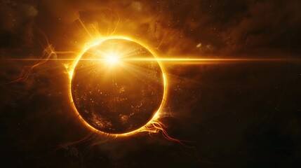 Poster - The sun shines brightly over the Earth's surface