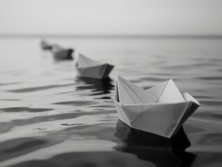 Sticker - Paper Boats on Water