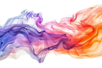 Poster - A close-up shot of colorful smoke on a white background