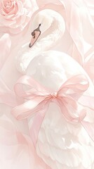 Poster - Coquette swan wedding animal female.