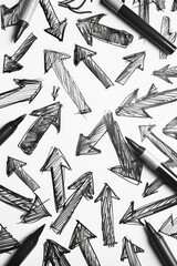 Poster - A collection of colorful pencils arranged on a flat surface, ideal for school or office use
