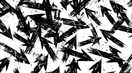 Aufkleber - A collection of black and white arrows on a white background