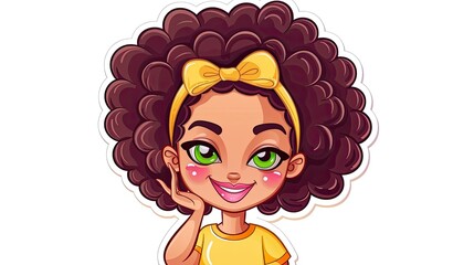 Wall Mural - An adorable African American chibi-style girl 